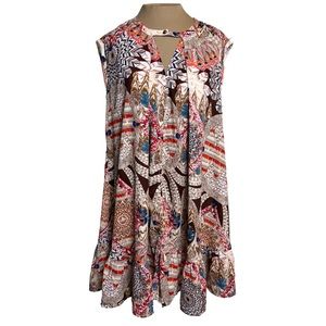Umgee Print Smock Dress